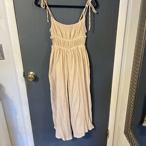 Urban outfitters cream jumpsuit